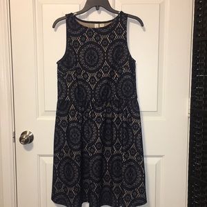 Tacera Casual Navy Blue Lace Dress Size PM